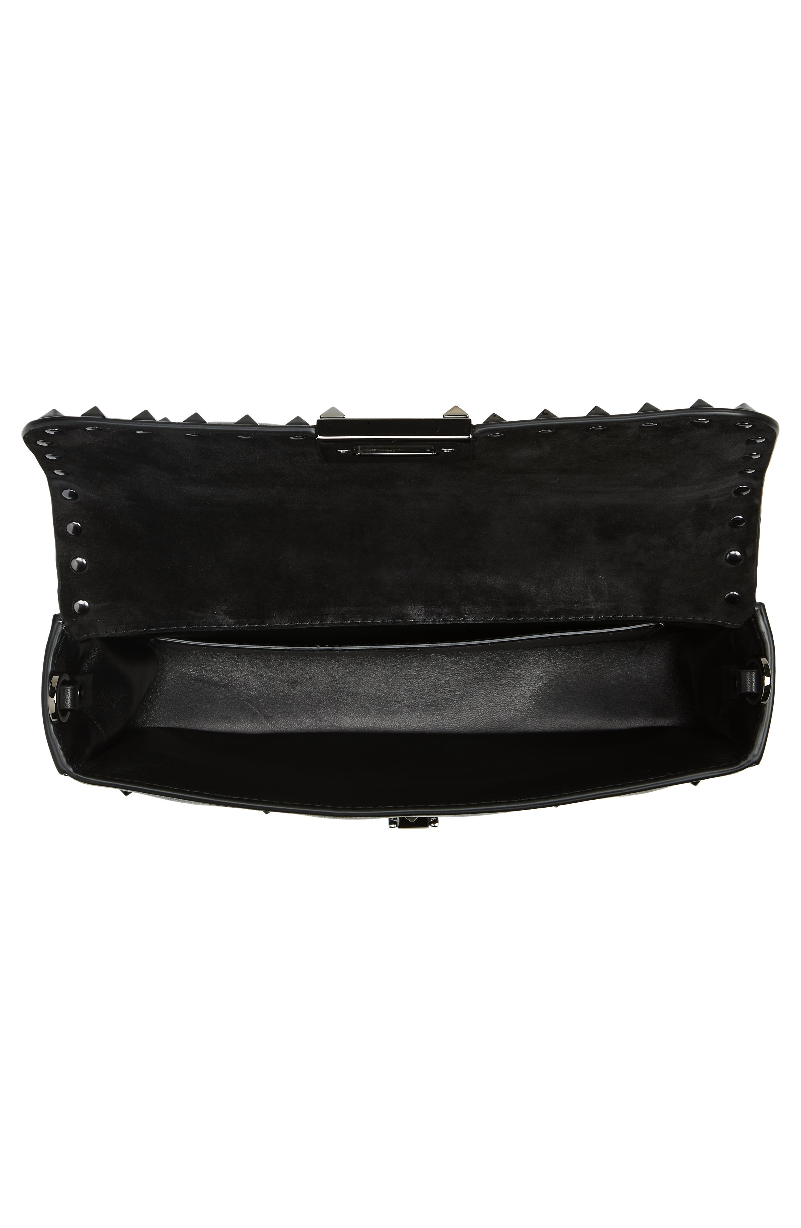 Valentino Garavani Rockstud Leather Shoulder Bag, Alternate, color, 