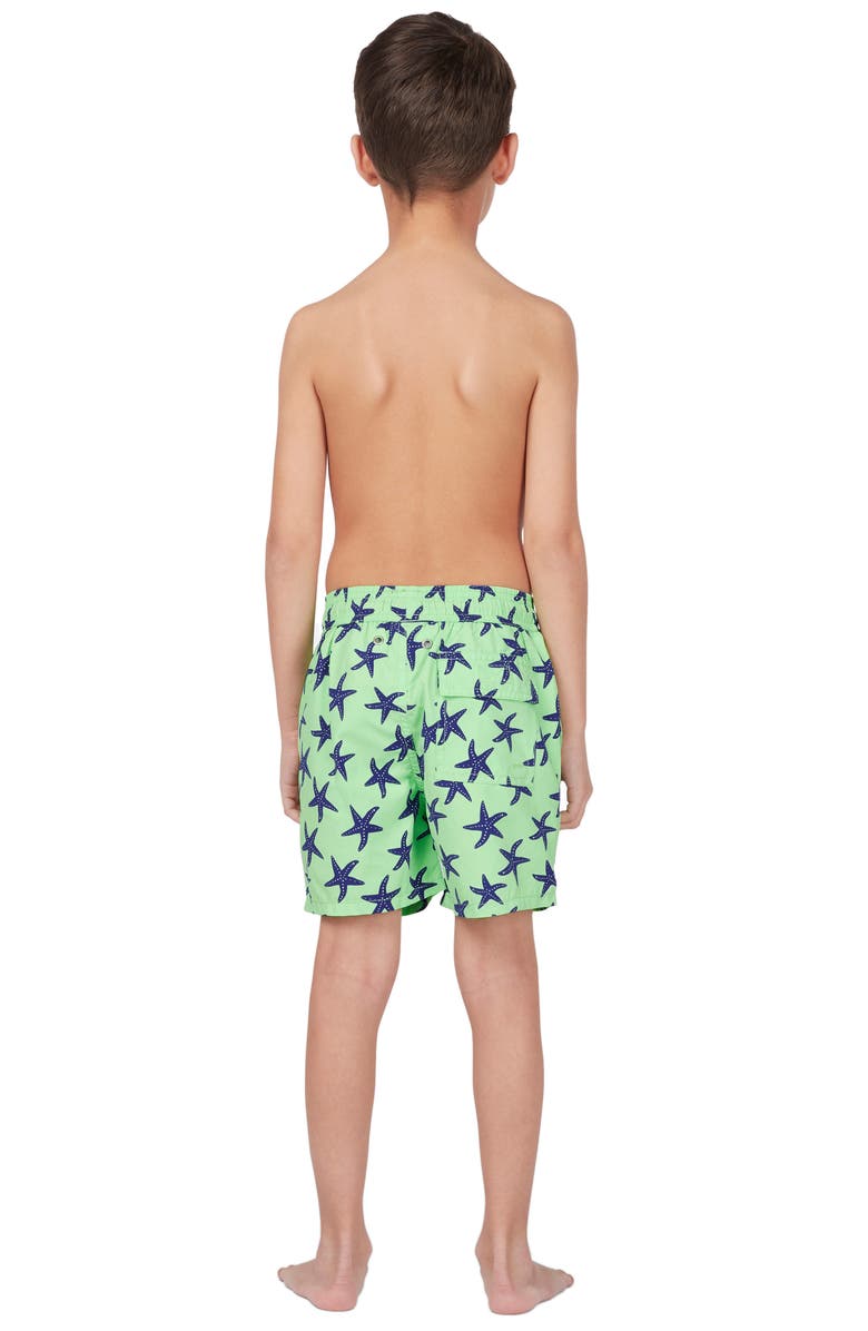 Tom & Teddy Kids' Starfish Print Swim Trunks, Alternate, color, Pale Green