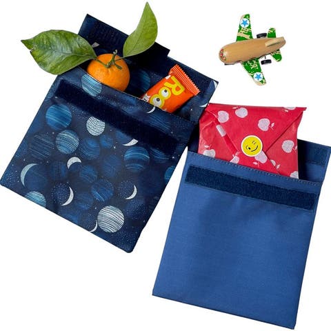 Reusable Sandwich Bags Insulated, Washable, Eco-Friendly Fabric Pouches for Snacks, Wraps & Lunches (Set of 2)