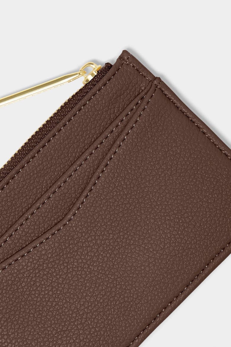 Hana Coin and Card Holder, Alternate, color, Chocolate