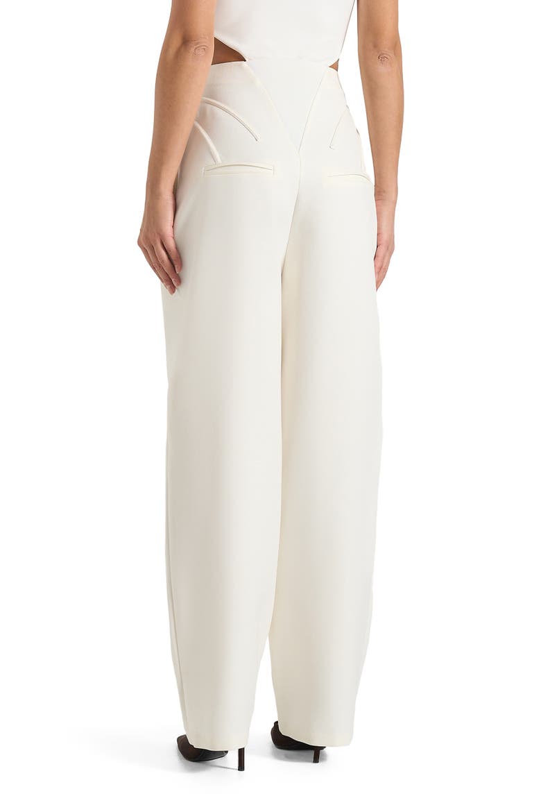 Rena High Waisted Corset Sculptural Trousers, Alternate, color, Off White