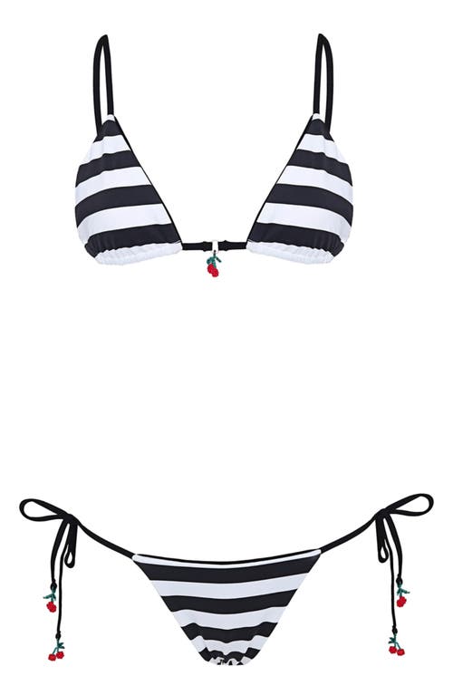 Maaji Rugby Rudh Oahu Reversible Side Tie Bikini Bottoms In Black