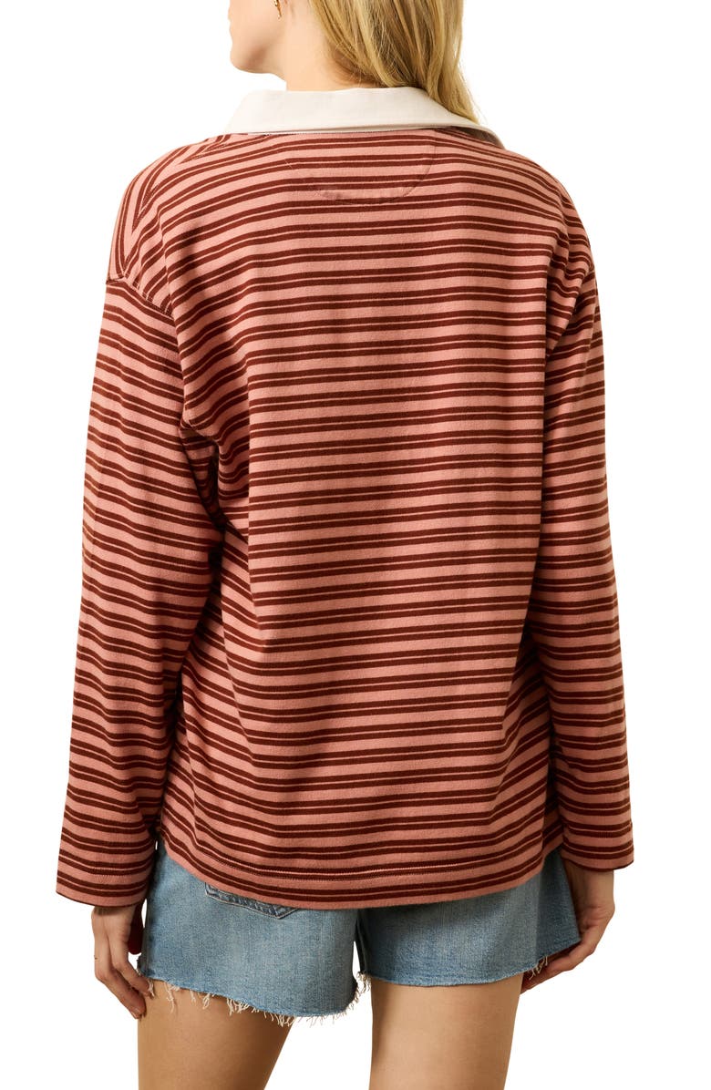 Faherty Hometown Rugby Top, Alternate, color, Dusty Rose Rugby