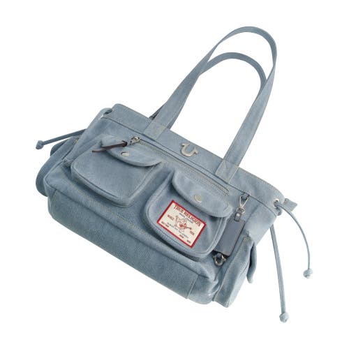 True Religion Multi-pocket Denim Tote In Blue