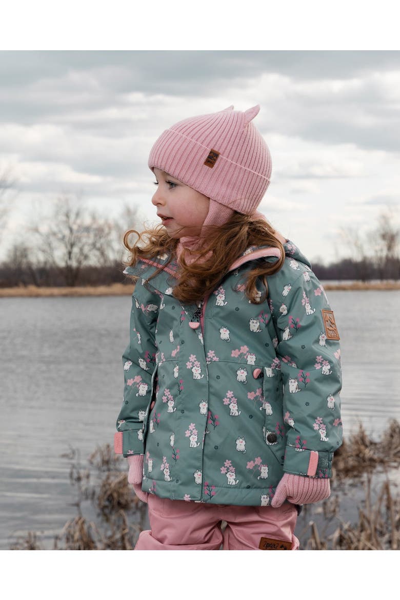 Girl Logo Patch Ribbed Knit Hat, Alternate, color, Pale Pink