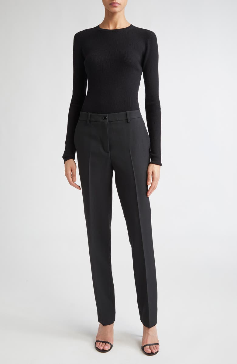 Michael Kors Collection Hutton Cashmere Rib Sweater, Alternate, color, Black