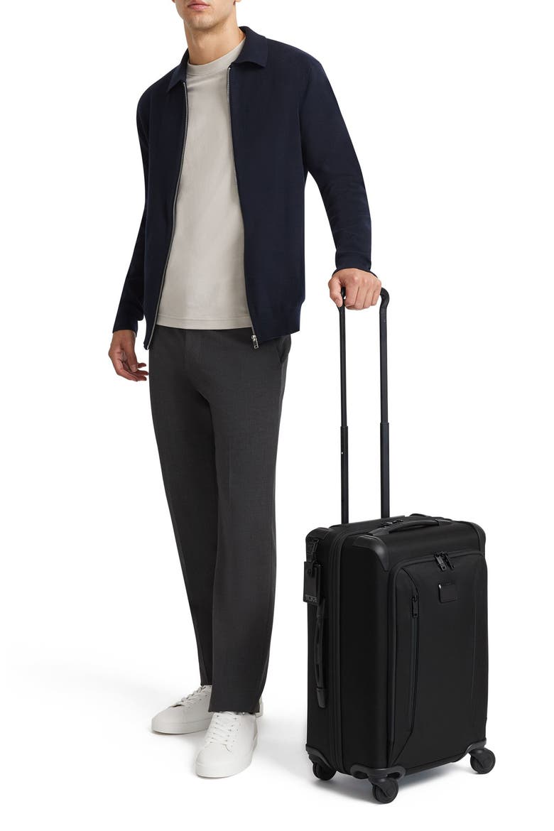 Aerotour Front Pocket Expandable Carry-On, Alternate, color, BLACK