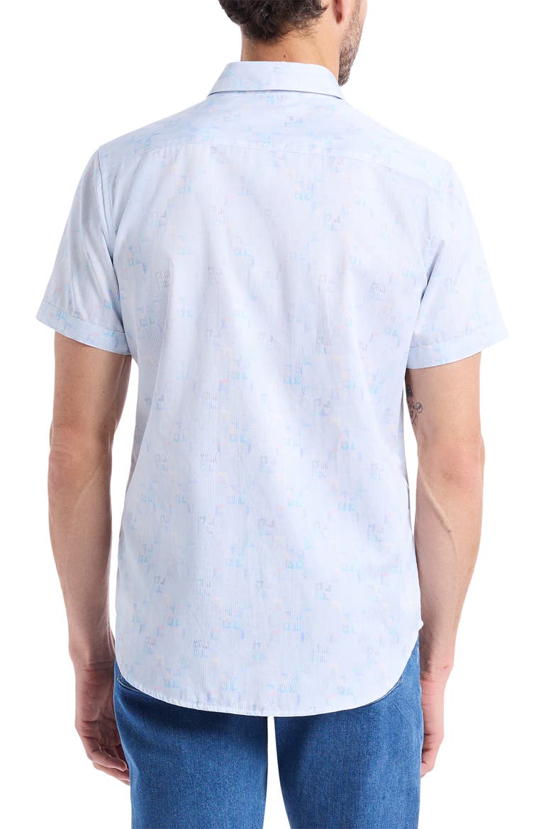 Short Sleeve Cotton Button-Up Shirt, Alternate, color, MULTI