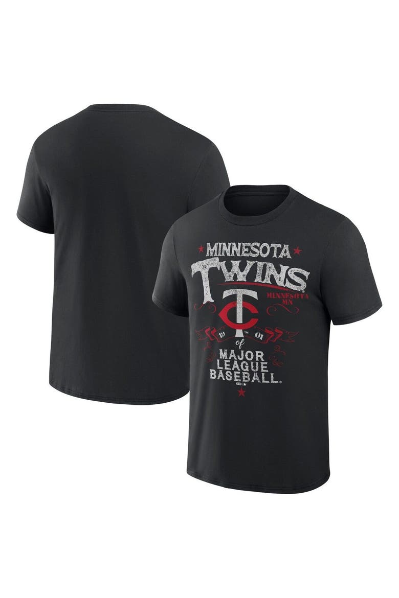 Men's Darius Rucker Collection by Fanatics  Black Minnesota Twins Beach Splatter T-Shirt, Main, color, Black