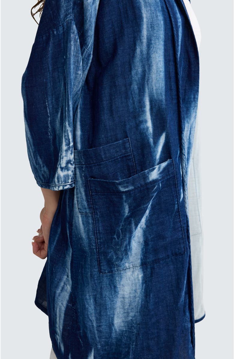 LUUKAA Monroe Batik-effect Long Jacket, Alternate, color, Candy Sky
