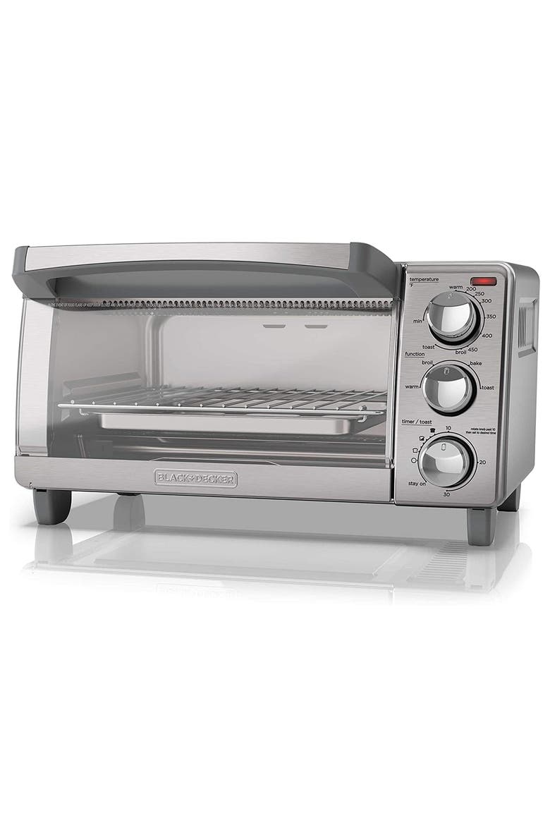 Convection 4 Slice Toaster Oven in Stainless Steel, Main, color, Silver