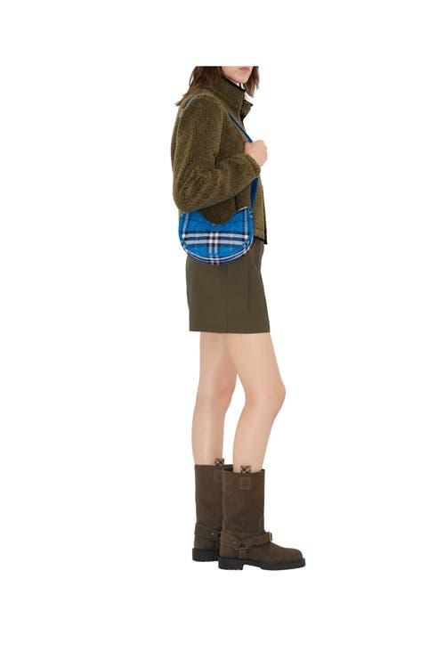 Burberry Check Horseshoe Cross-body Bag In Black