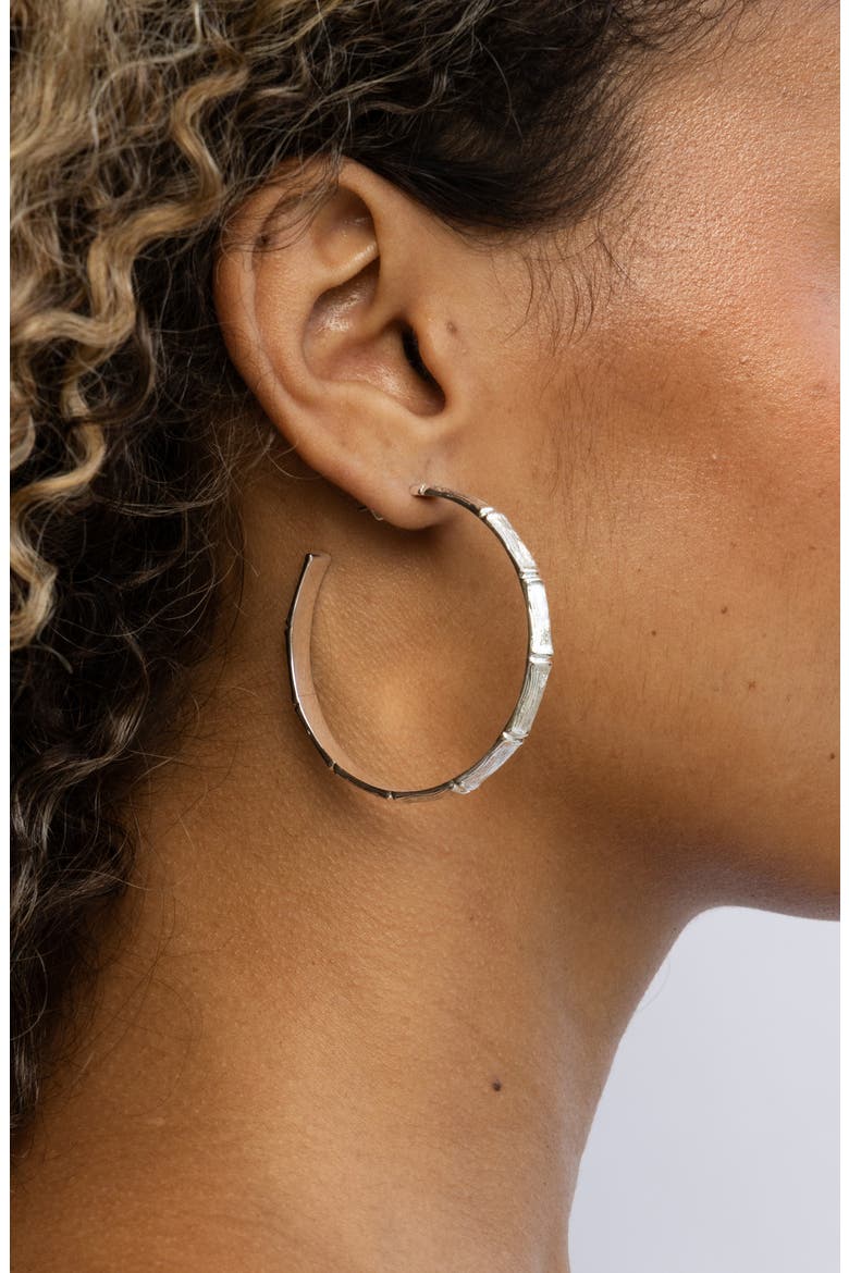 Gia Hoop Earrings, Alternate, color, SILVER