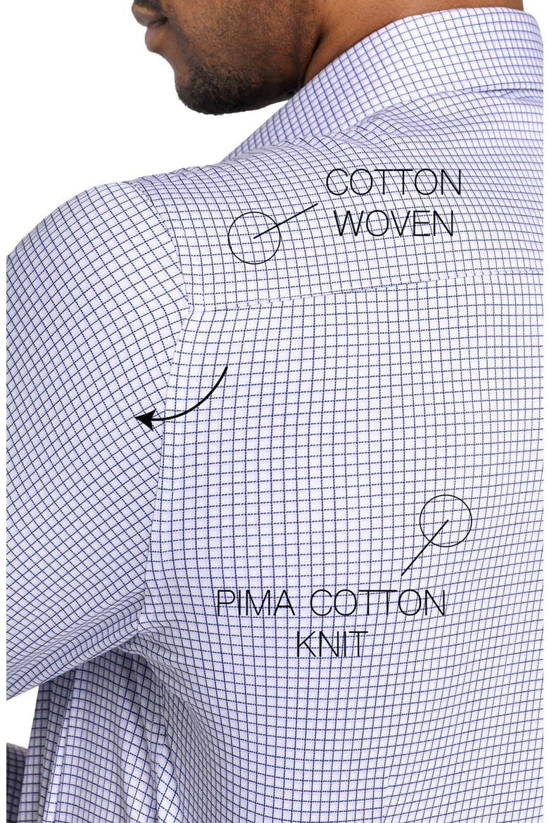 Slim Fit Check Reworked Button-Up Shirt, Alternate, color, WHITE/ PURPLE