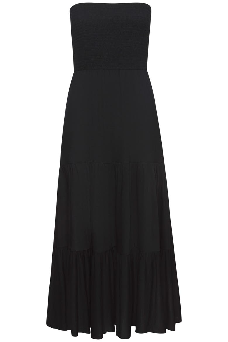 Convertible Tiered Dress, Alternate, color, Black