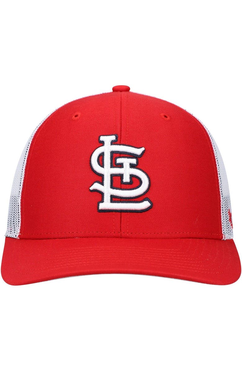 '47 Men's '47 Red/White St. Louis Cardinals Primary Logo Trucker Snapback Hat, Alternate, color, Red