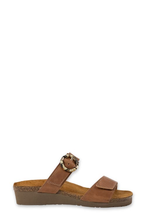 Naot Anabel Wedge In Latte Brown Leather