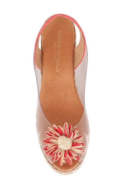 Andre Assous André Assous Slingback Espadrille Peep Toe Wedge Sandal In Coral