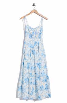 WAYF Tiered Tie Strap Dress