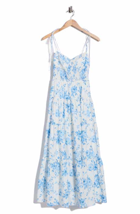 WAYF Tiered Tie Strap Dress