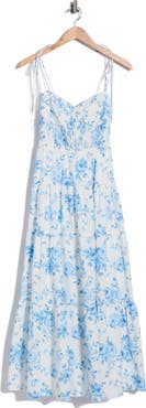 WAYF Tiered Tie Strap Dress