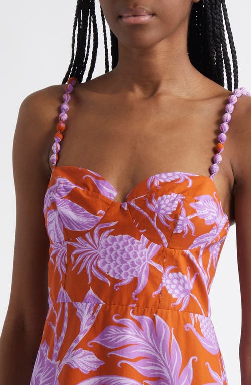 Farm Rio Tropical Swing Mix Belted Cotton Midi Dress In Multi