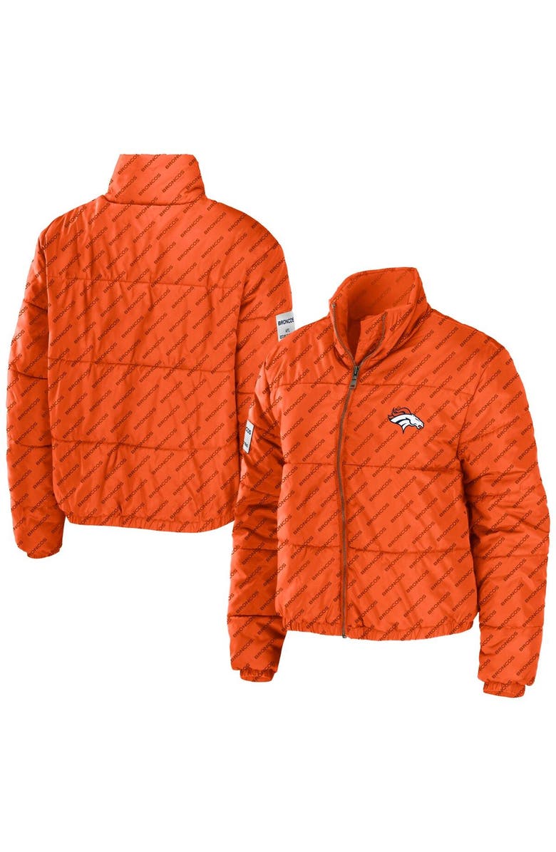 WEAR by Erin Andrews Women's WEAR by Erin Andrews Orange Denver Broncos Puffer Full-Zip Jacket, Alternate, color, 
