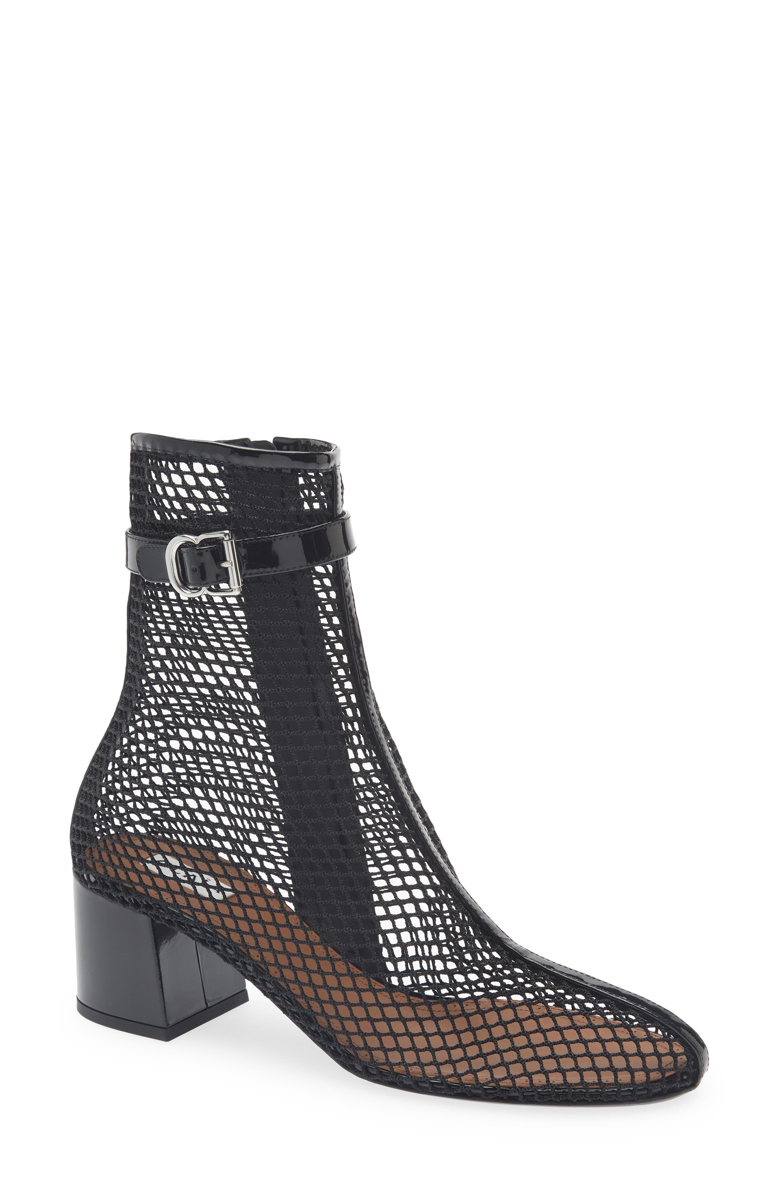 Fishnet Bootie, Main, color, NOIR