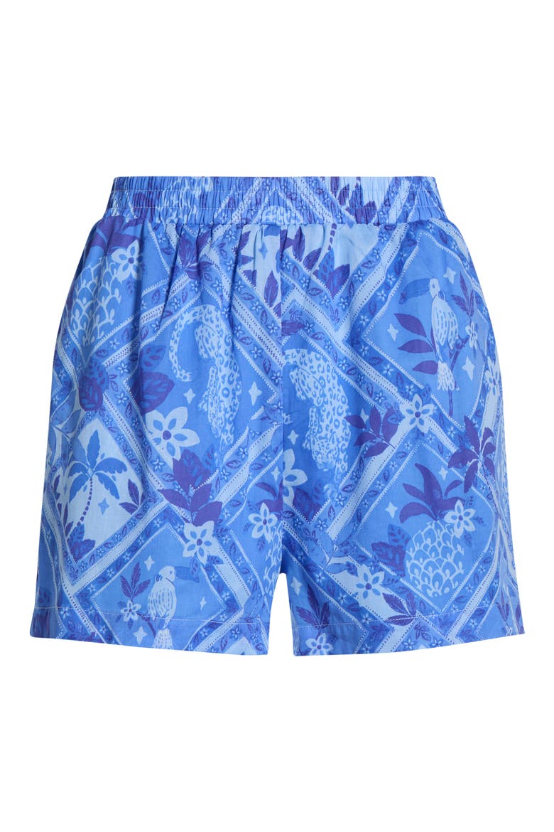 Kaidy Tropical High Waisted Shorts, Alternate, color, BLUE