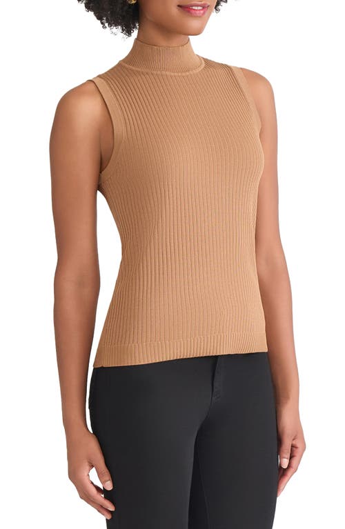 Jones New York Rib Sleeveless Turtleneck Sweater In Brown