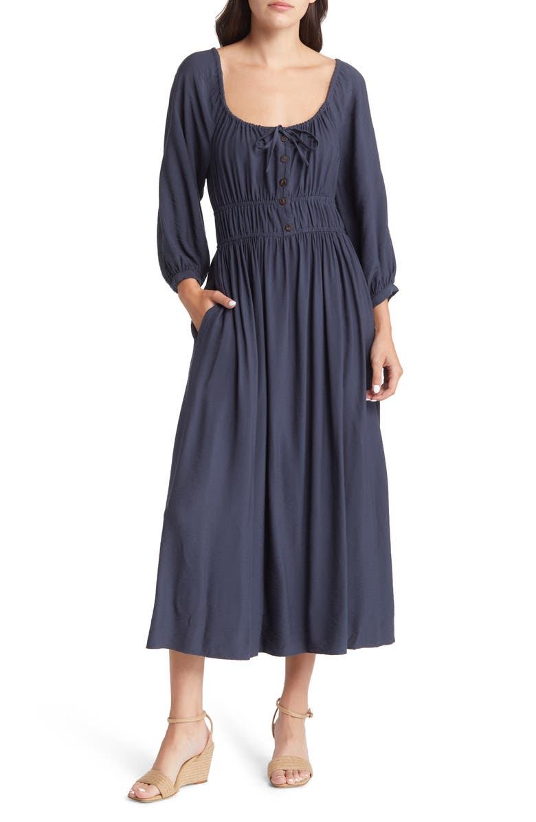 Madewell Sophia Twill Midi Dress, Main, color,
