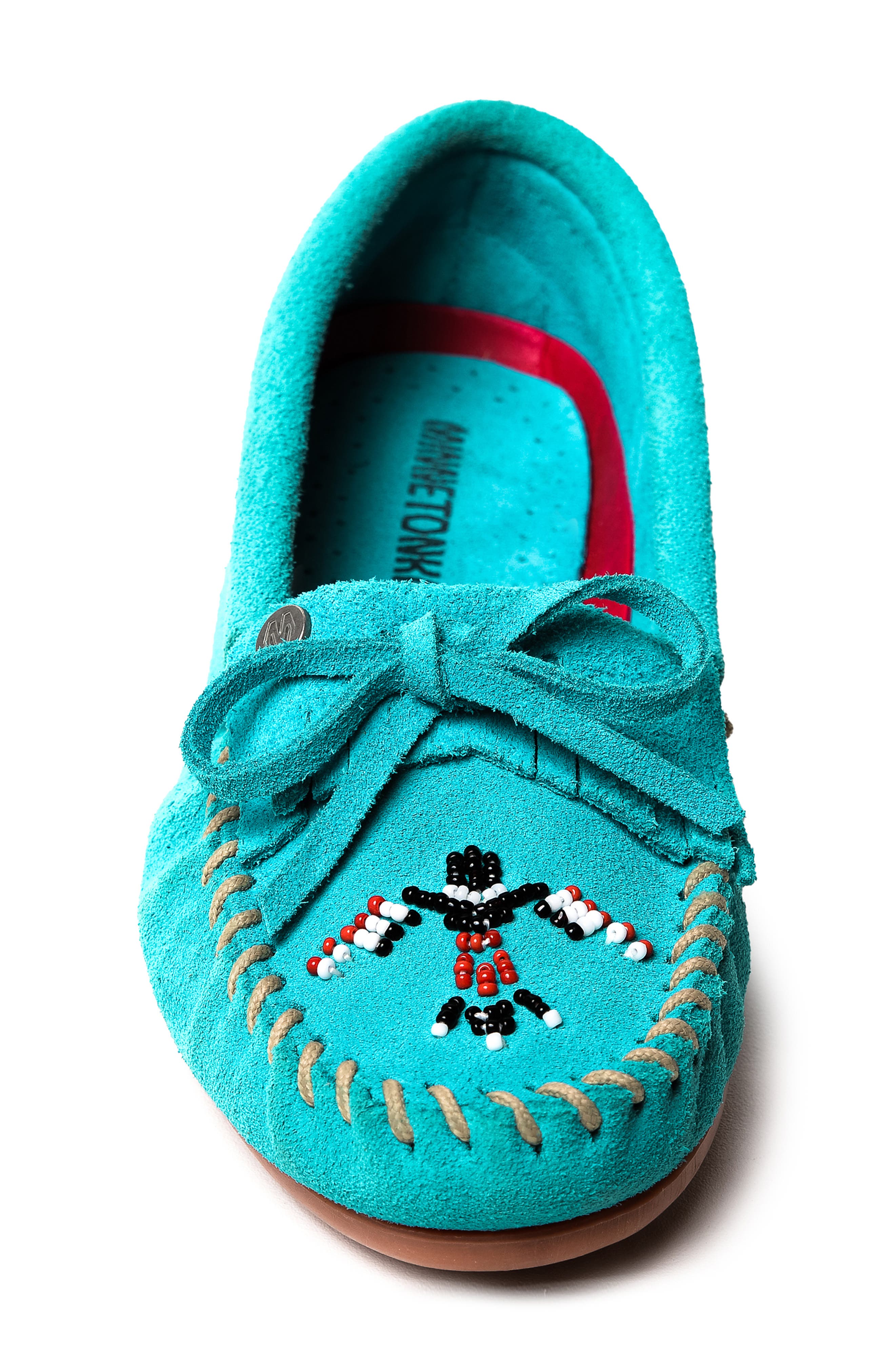x Lucie Skjefte Thunderbird 'Animikii' Slipper, Alternate, color, TURQUOISE