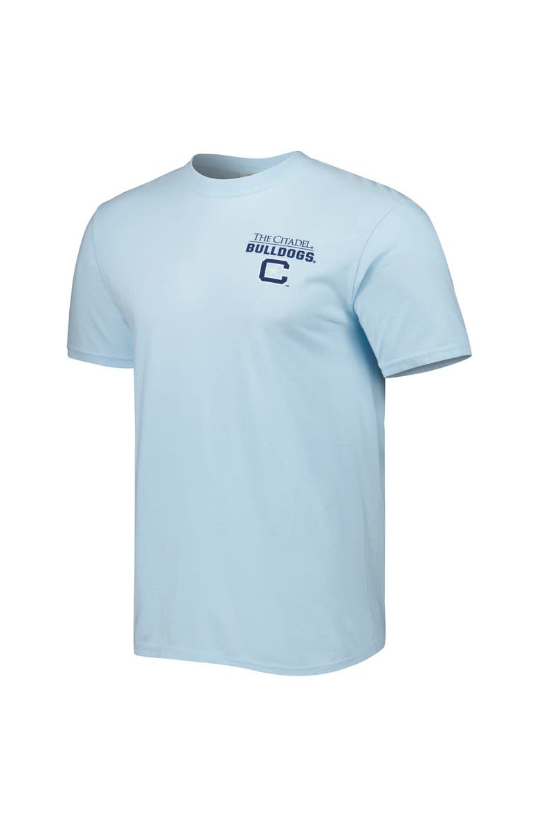 IMAGE ONE Men's Light Blue Citadel Bulldogs Landscape Shield T-Shirt, Alternate, color, 