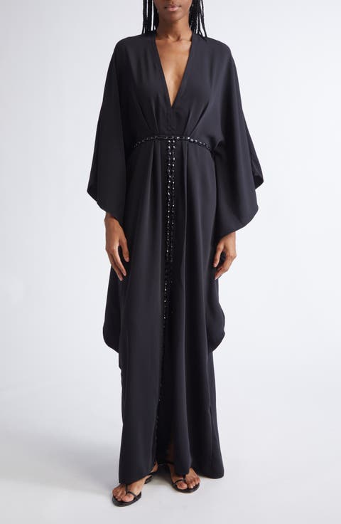 Sombreando Embellished Crepe Tunic Dress