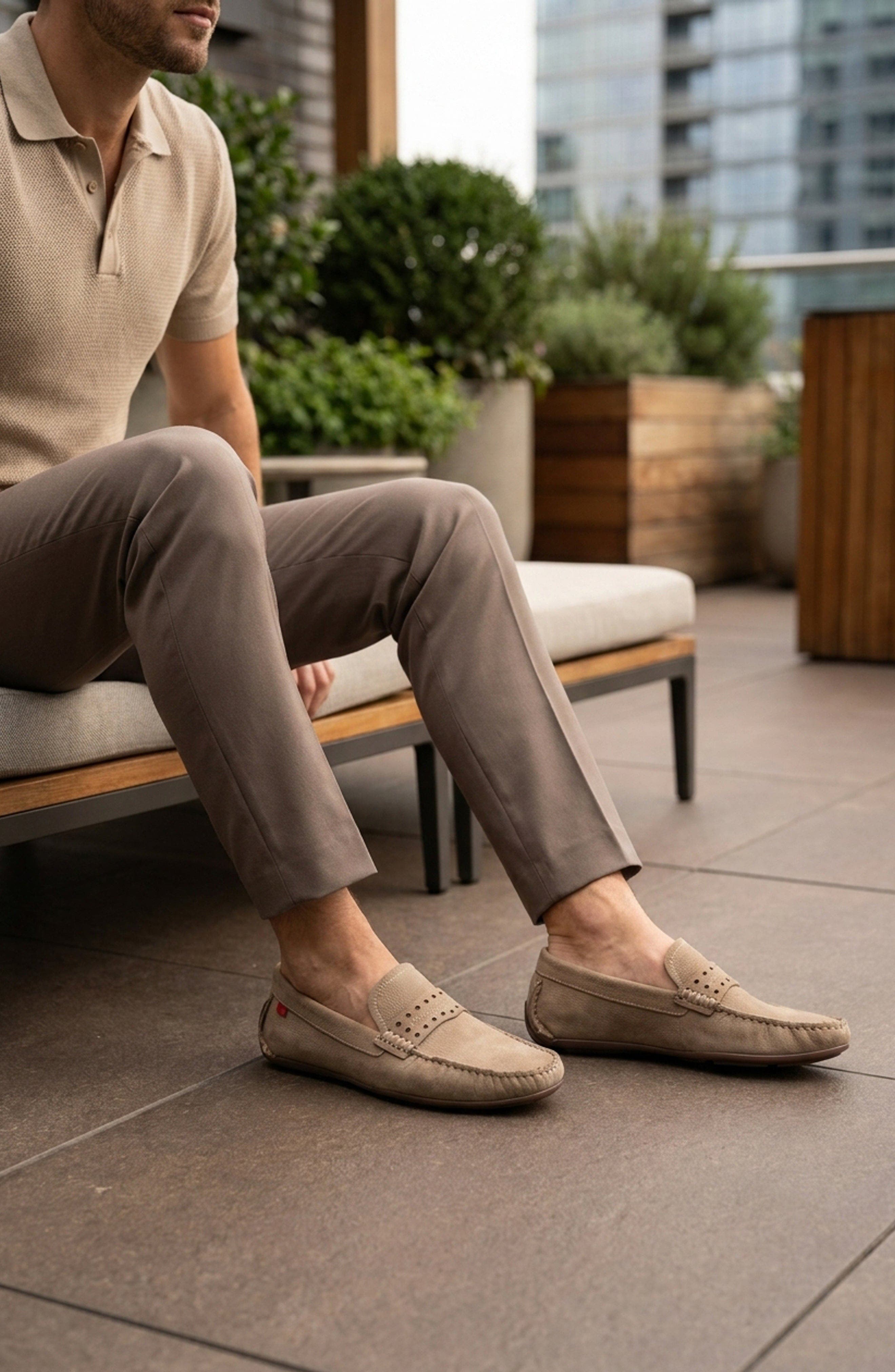 Bradford Street Leather Penny Driver Loafer, Alternate, color, Taupe Italo Grainy