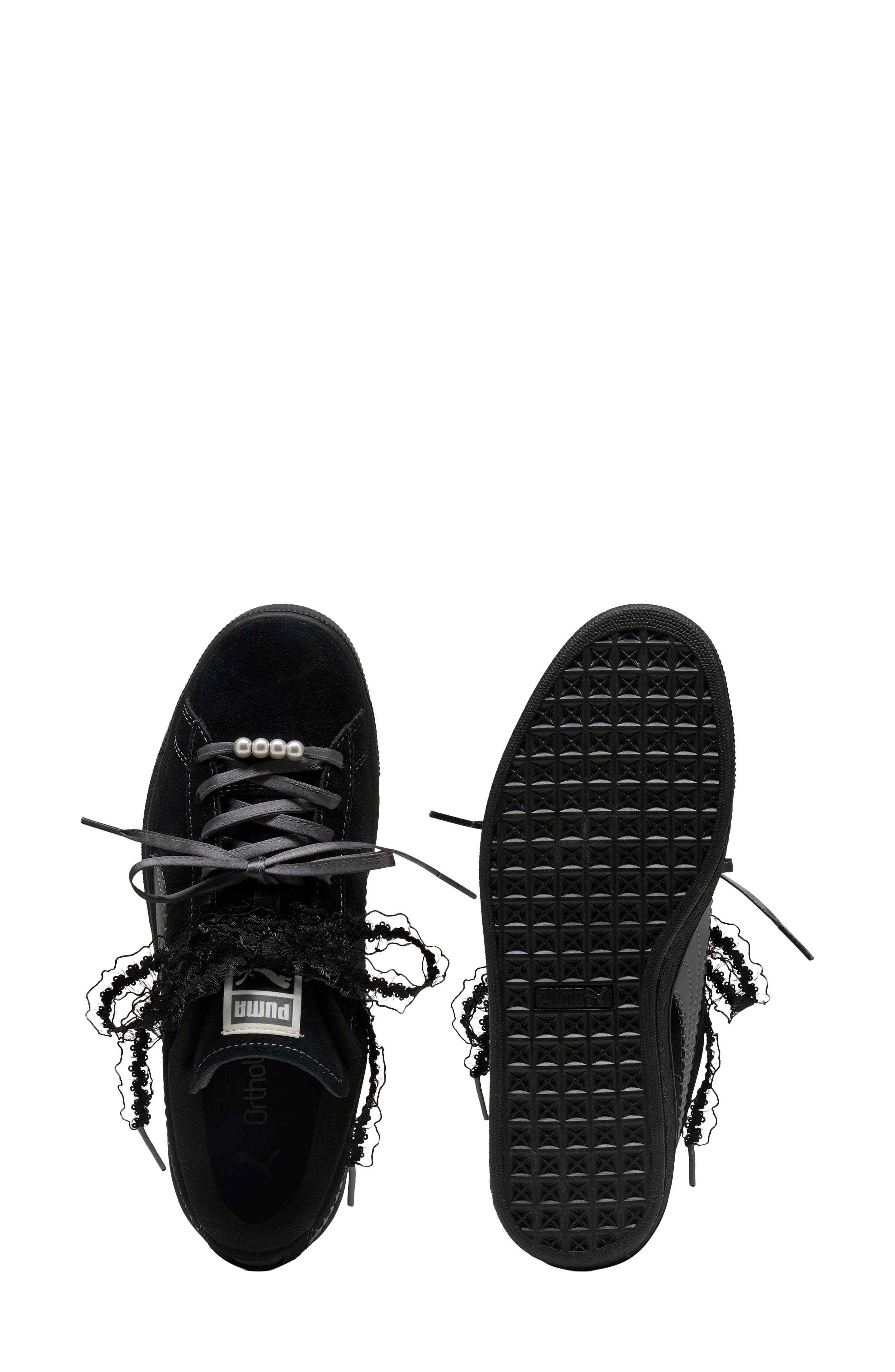 Suede Bloom Sneaker, Alternate, color, PUMA BLACK/ SLATE SKY