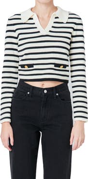 Endless Rose Stripe Collared Sweater
