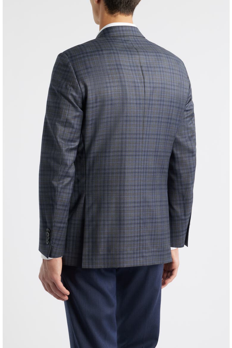 Flynn Classic Fit Grey Plaid Wool Sport Coat, Alternate, color, CHARCOAL