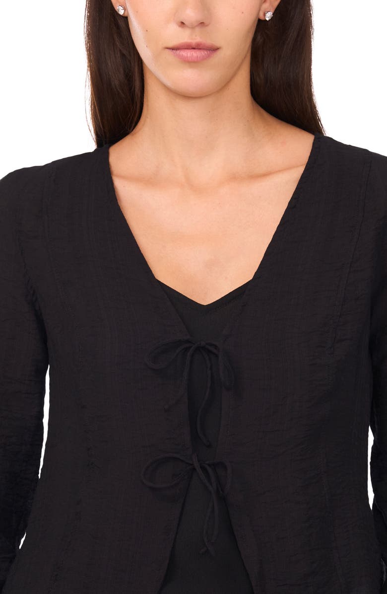 Halogen<sup>®</sup> Tie Front Top, Alternate, color, Rich Black 060