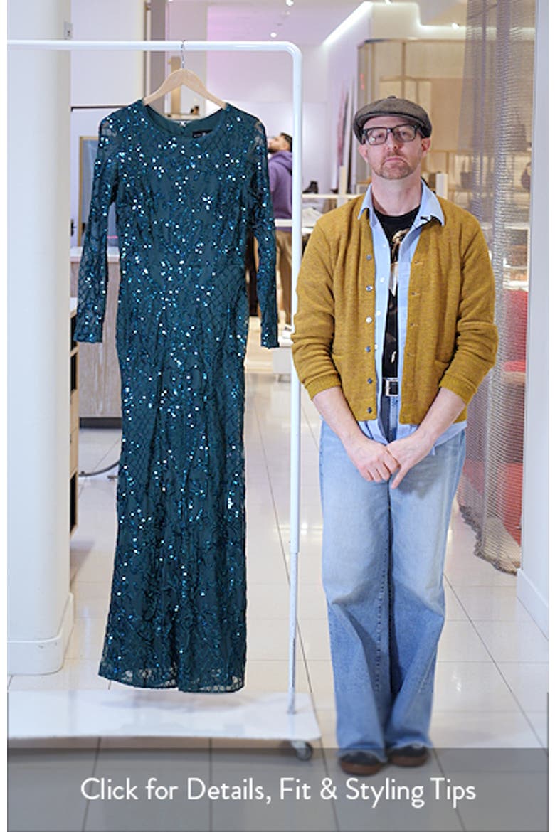 Sequin Long Sleeve Mermaid Gown video