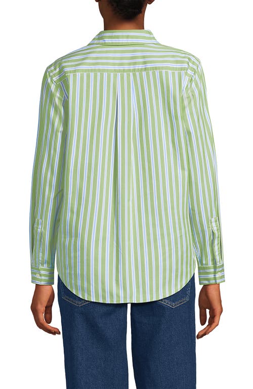 Lands' End Cooling Button Front Shirt In Green