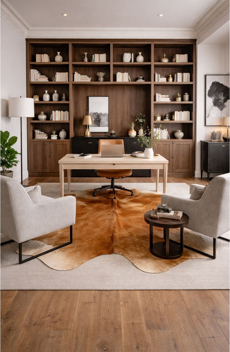 Rhacam Eco Hide Lauren Warm Brown Cowhide Rug  8'3" × 6'7", Alternate, color, Warm Brown