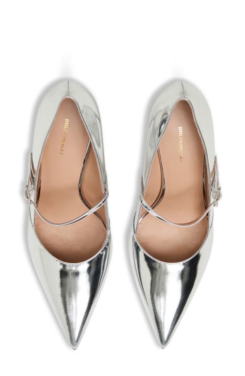 Bruno Magli Prima Pointed Toe Mary Jane Pump In Silver Metallic
