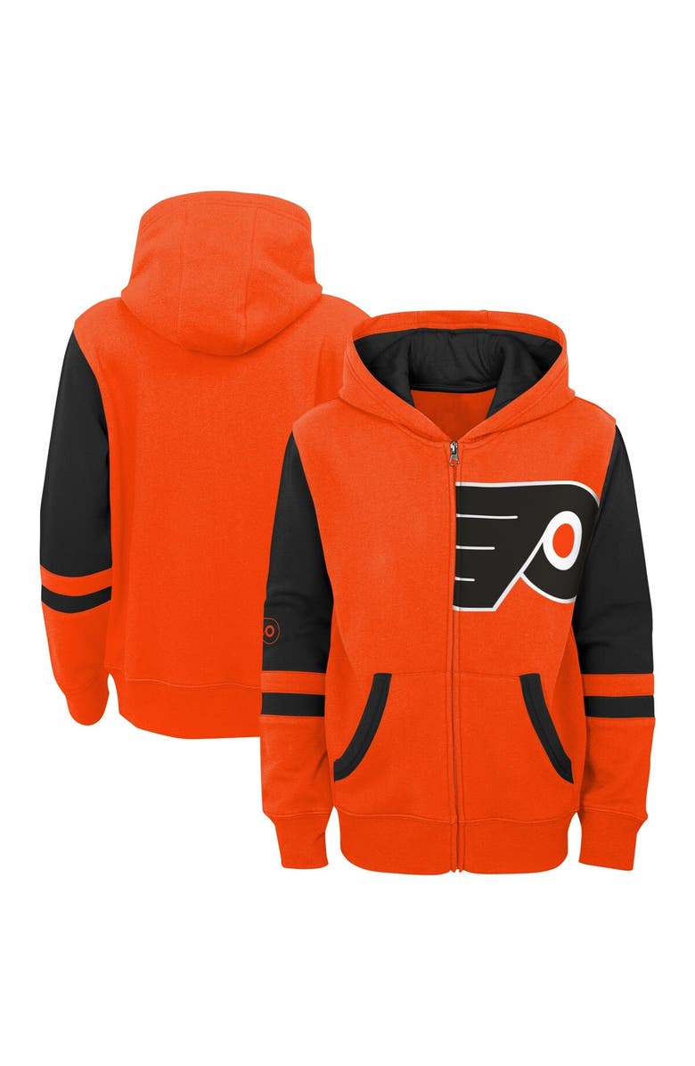 Outerstuff Youth Orange Philadelphia Flyers Face Off Color Block Full-Zip Hoodie, Main, color, 