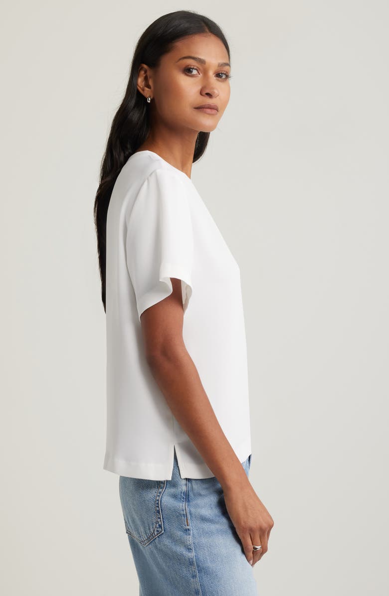 Open Edit Matte Satin Tee, Alternate, color, Ivory Cloud
