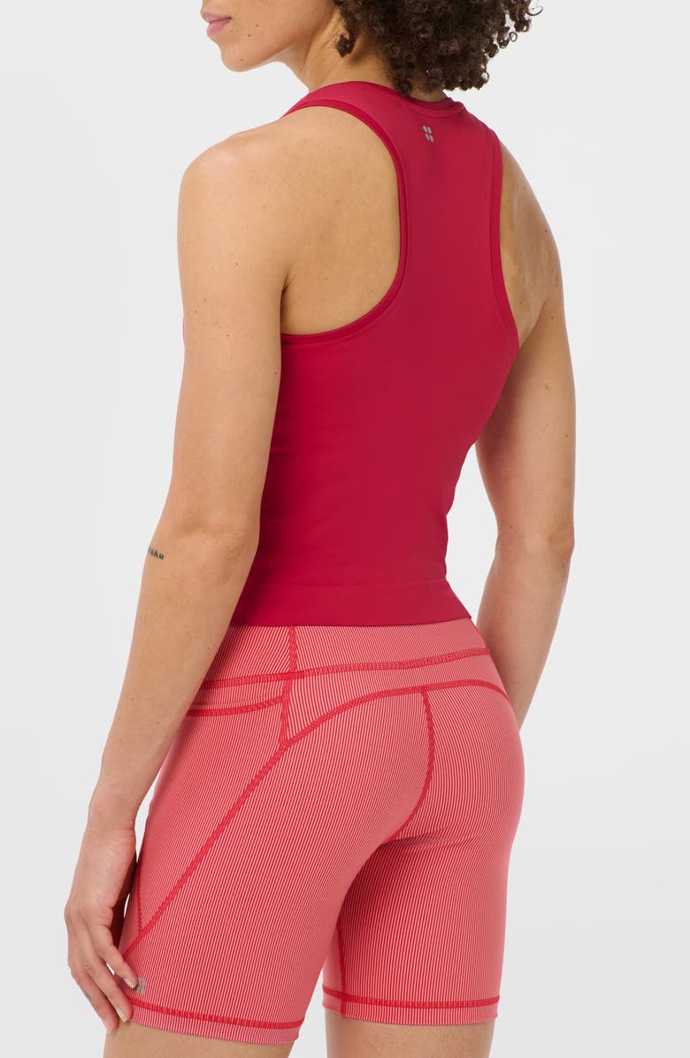 Sweaty Betty Athlete Seamless Workout Crop Tank, Alternate, color, Crimson Red