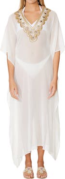 RANEES Goddess Beaded Cover-Up Caftan