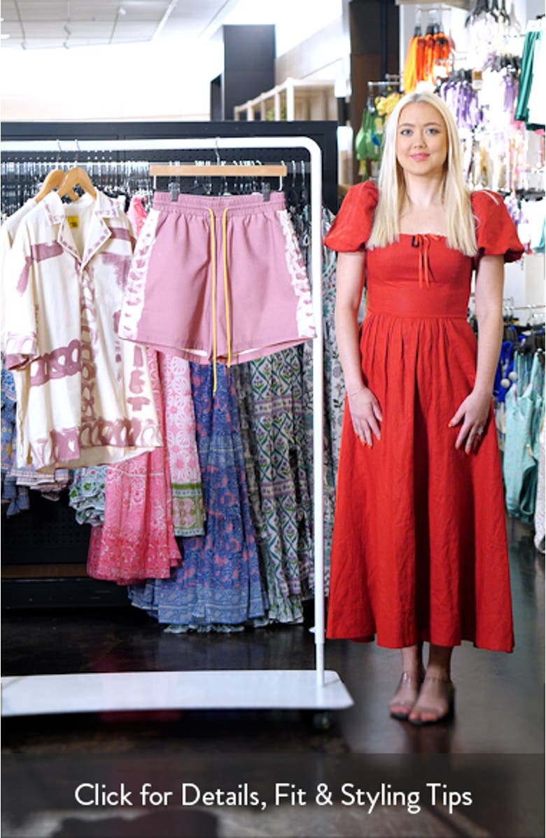 Strokes Cotton Blend Drawstring Shorts, sales video thumbnail