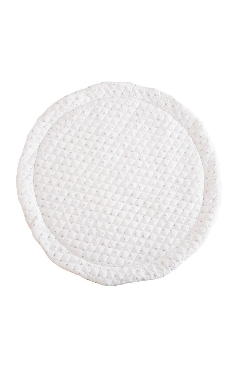 Poppyseed Play Extra Padded Round Play Mat, Main, color, Gray Triangle