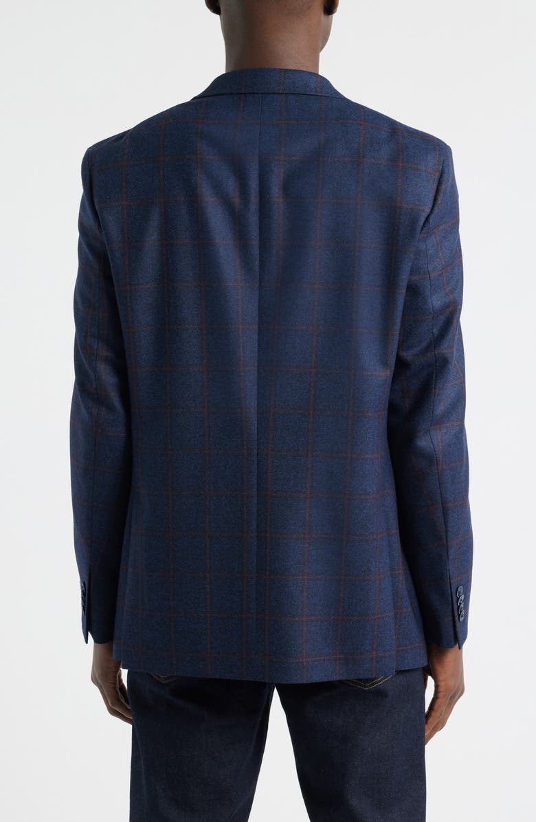 Peter Millar Hyperlight Soft Navy Windowpane Check Wool Sport Coat, Alternate, color, Blue
